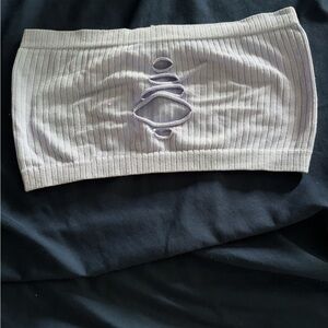 Blue Ribbed Tube Top